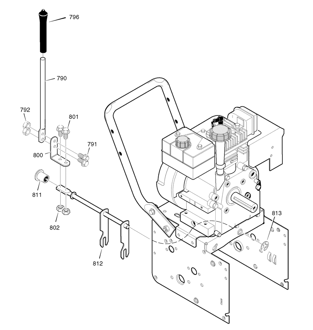 Shift Yoke Diagram and Parts List for 6271200X113A (18-2830-38  AN927)(2007) Briggs and Stratton Snow Blower